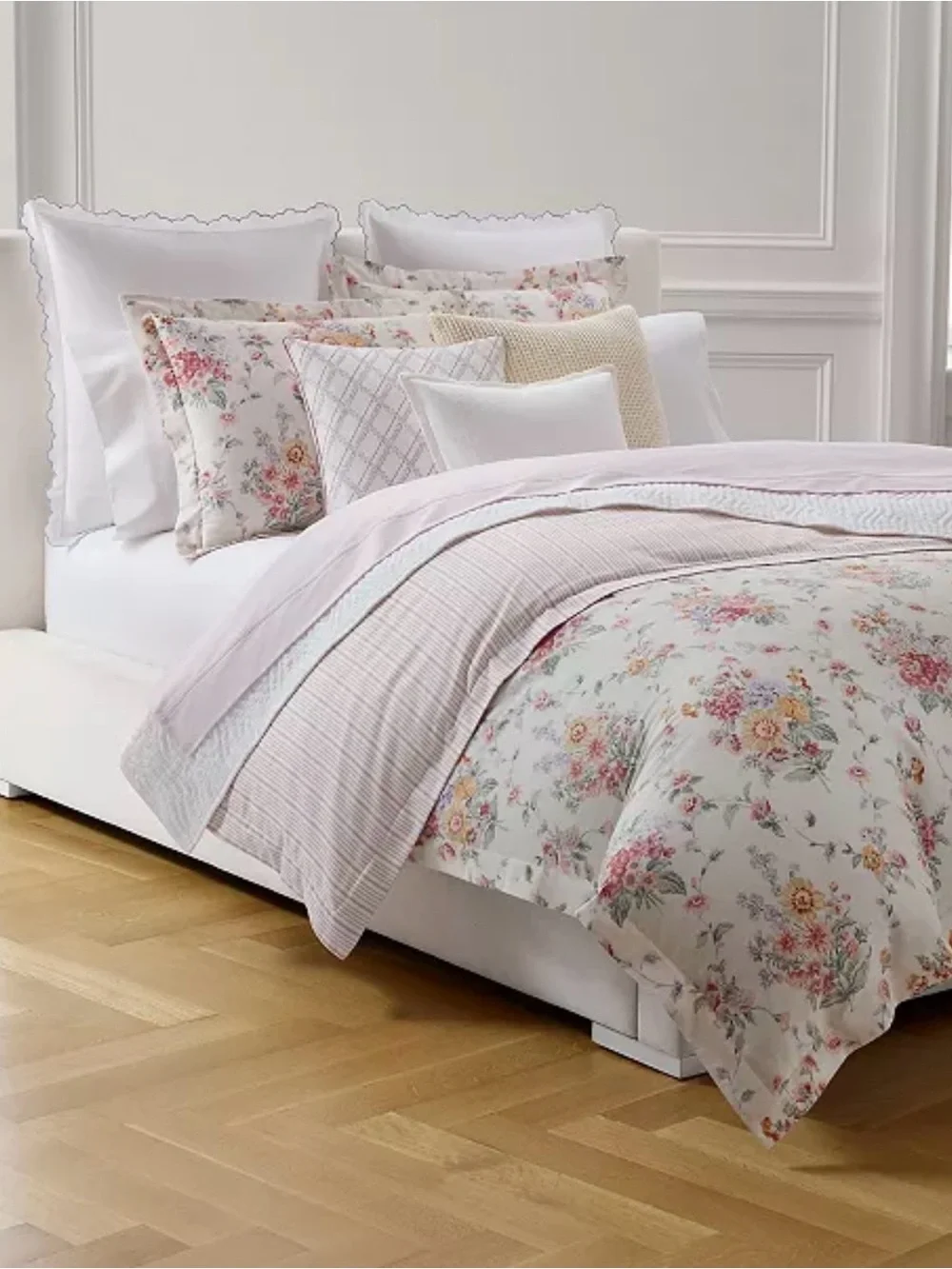Polo by Ralph Lauren Floral Cotton Comforter Set in Pink, Cream and Yellow